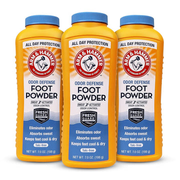 Arm & Hammer Foot Powder For Shoes & Feet, Talc-Free Odor & Moisture Control For Men & Women, 7 Oz (3 Pack)