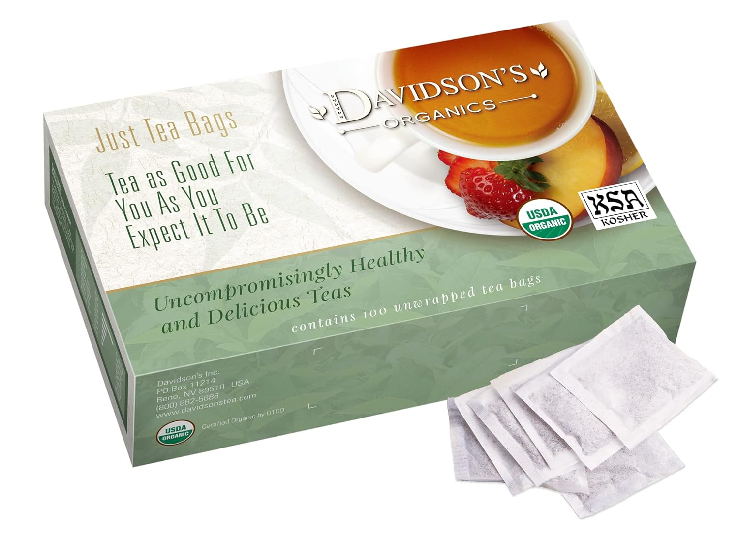 Davidson'S Organics, Ayurvedic Infusions, Anti-Inflammation, 100-Count Unwrapped Tea Bags