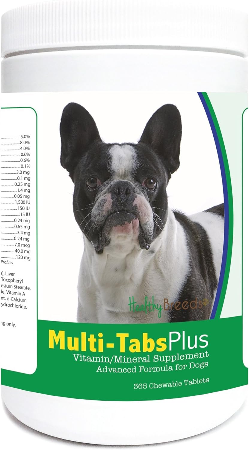 Healthy Breeds French Bulldog Multi-Tabs Plus Chewable Tablets 365 Count : Pet Supplies