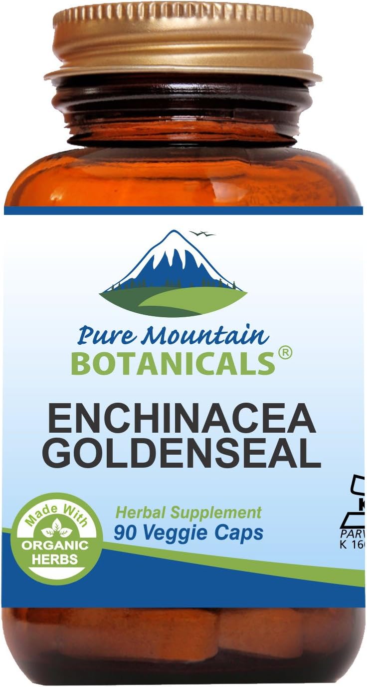 Echinacea Goldenseal Capsules - Kosher Vegan Caps With 450Mg Organic Echinacea Goldenseal Complex
