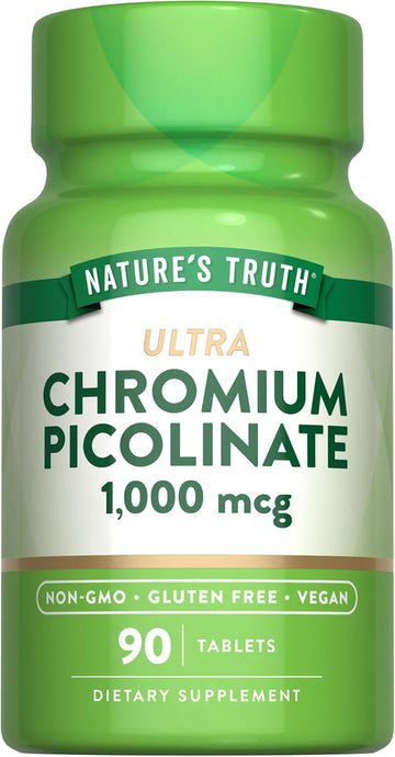 Ultra Chromium Picolinate 1000Mcg | 90 Tablets | Vegetarian, Non-Gmo & Gluten Free Supplement | By Nature'S Truth