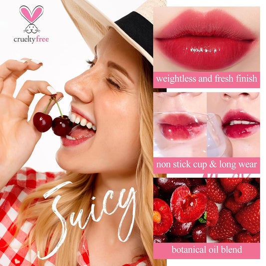 Lip Tint Stain Set, Korean Water Tint Lightweight Non-Sticky, Waterproof Long Lasting Liquid Blush & Lip Stain, Transfer-Proof, Matte Finish Lip Color Makeup (Made Into Jam)