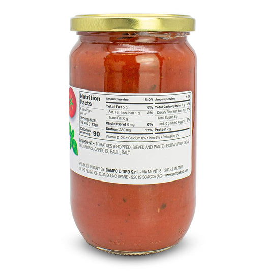 Italian Spaghetti Sauce With Basil, 24Oz. Pasta And Pizza Sauce, 100% Made In Italy By Campo D'Oro, Italian Sausages.…