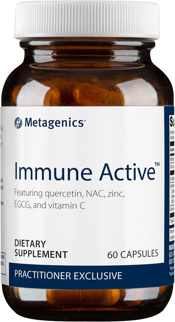 Metagenics Immune Active - Rich In Antioxidant Vitamin C - Immune Health Support* - 200 Mg Vitamin C - 30 Mg Zinc - Gluten-Free - 60 Capsules