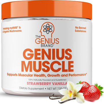 Genius Muscle Builder & Mass Gainer Supplement, Strawberry Vanilla Cre