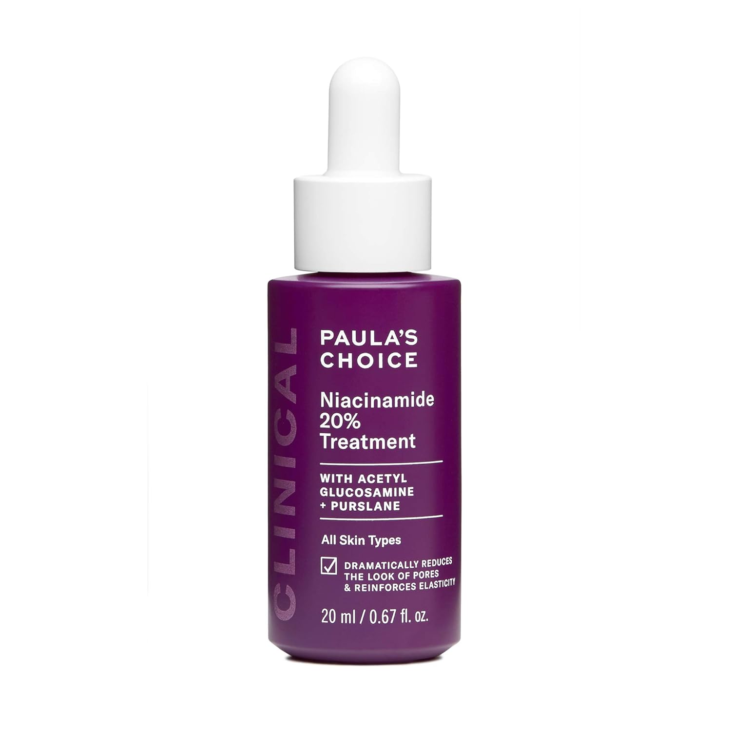 Paula'S Choice Clinical 20% Niacinamide Vitamin B3 Concentrated Serum, Anti-Aging Treatment For Discoloration And Minimizing Large Pores, Fragrance-Free & Paraben-Free, 0.67 Ounce Dropper Bottle