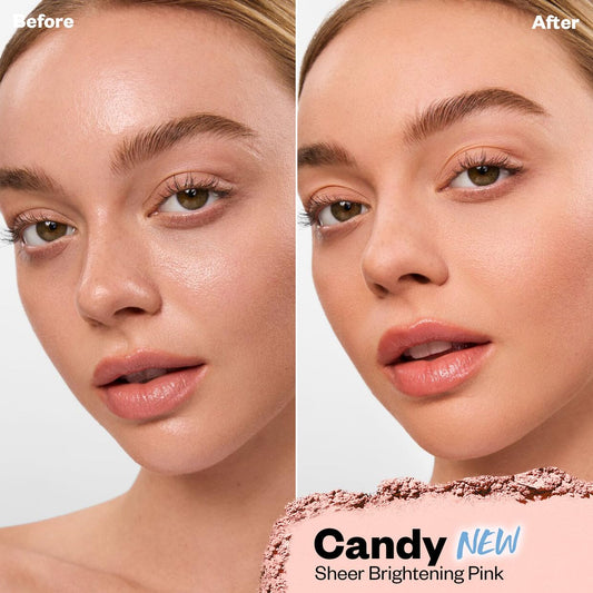 Kosas Cloud Set Face Brightening Powder - Pressed Brightening Powder, Smooths Shine Controll, Coverage For Dark Undereye & Uneven Skin - Lightweight Setting Powder - Candy (Sheer Brightening Pink)