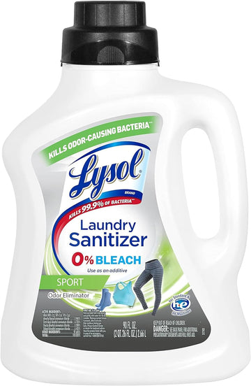 Lysol Sport Laundry Sanitizer Additive, Sanitizing Liquid For Gym Clothes And Activewear, Eliminates Odor Causing Bacteria, 90Oz