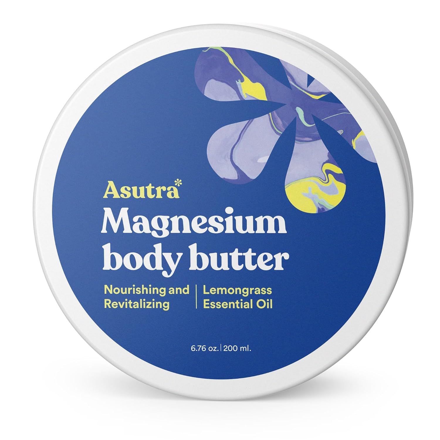 ASUTRA Magnesium Body Butter Lotion | Natural Soothing Shea Butter & Almond Oil Moisturizer | Premium-Quality Magnesium Oil, 6.76 oz