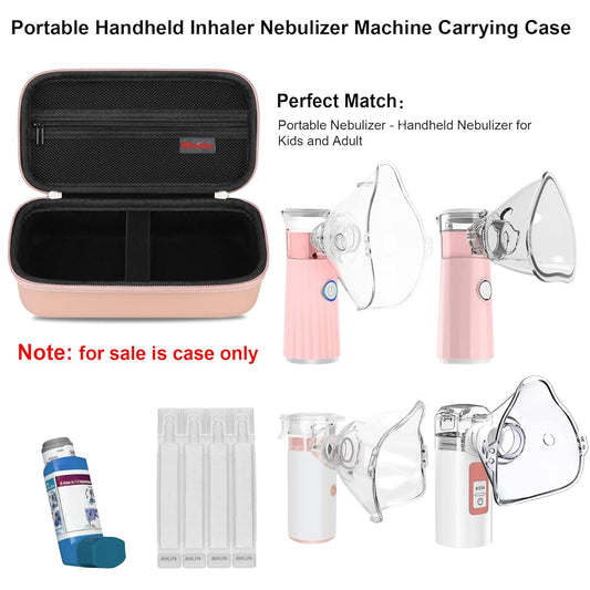 Elonbo Carrying Case For Portable Handheld Inhaler Nebulizer Machine For Adults And Kids, Asthma Inhaler Spacer Travel Bag, Handheld Mesh Atomizer Machine Holder, Black