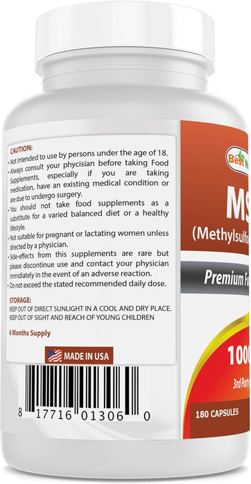 Best Naturals Msm 1000 Mg 180 Capsules