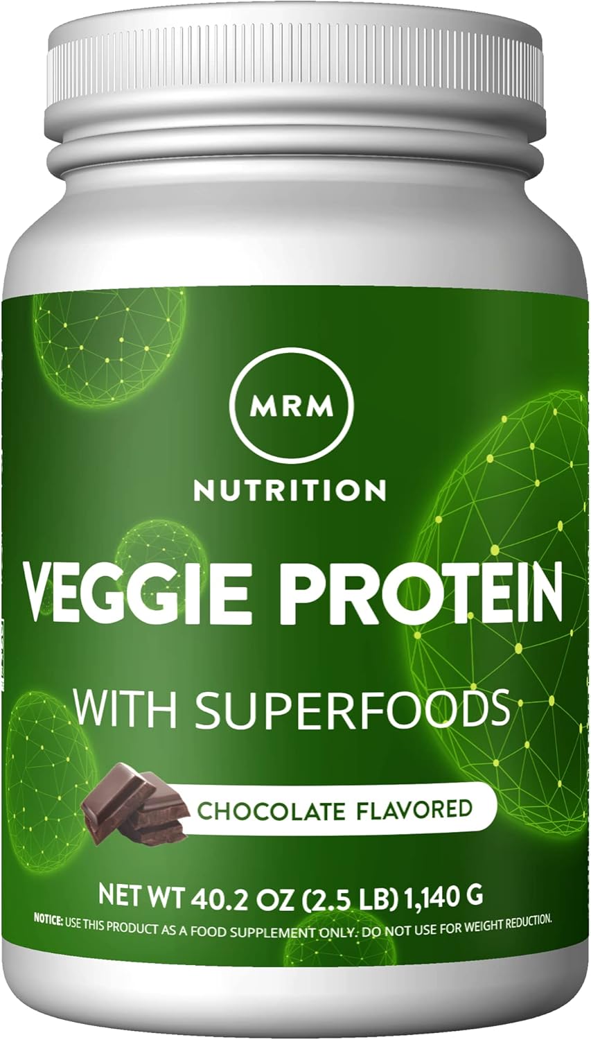 Mrm - Veggie Protein Powder, Protein Source For Vegans, Gluten-Free & Preservative-Free, Non-Gmo Verified - Chocolate - 2.5 Lbs