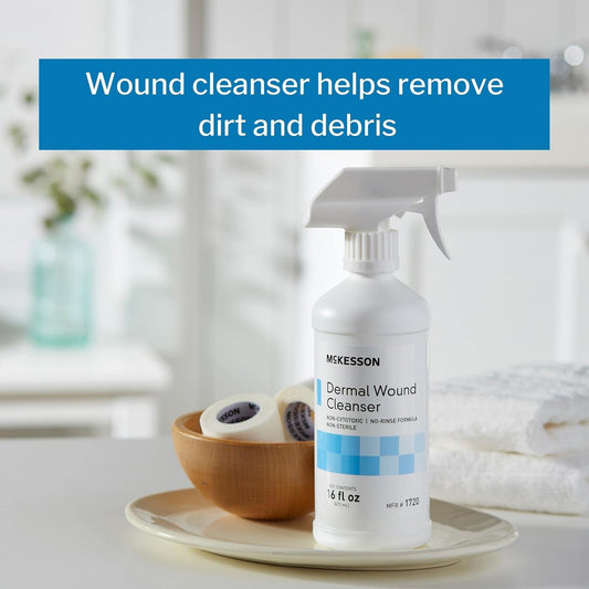 Mckesson Dermal Wound Cleanser Spray, Sterile Saline First Aid Wash Solution & Skin Care Cleaner, 16 Oz - Effective Wounds Treatment & Debridement, 1 Count