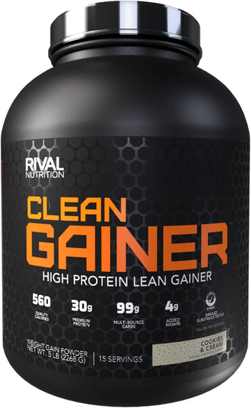 Rivalus Clean Gainer - Cookies & Cream, 5Lbs