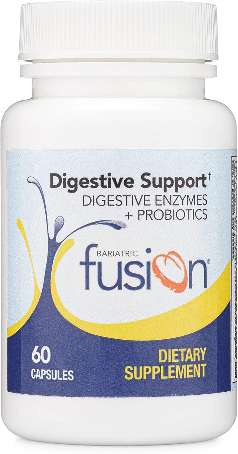 Bariatric Fusion Digestive Support: Digestive Enzymes With Probiotics | Vegan Supplement | Probiotics For Digestive Health And Gut Health Support | Gluten, Dairy & Gmo Free | 60 Capsules