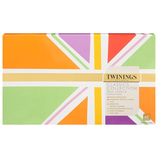 Twinings Tea Classics Collection Gift Box Sampler, 48 Tea Bags (Pack Of 1), Enjoy Hot Or Iced | Includes Black, Herbal, Green, & Chai Teas