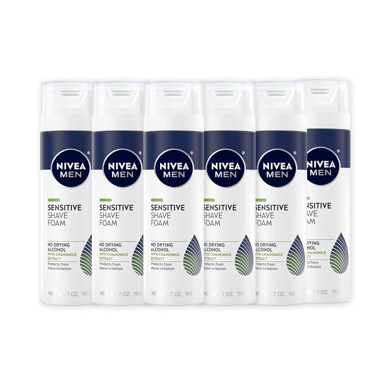 Nivea Men Sensitive Shave Foam With Vitamin E And Chamomile And Witch Hazel Extracts, Alcohol Free Shaving Foam For Men Protects And Comforts Sensitive Skin, 7 Oz Can