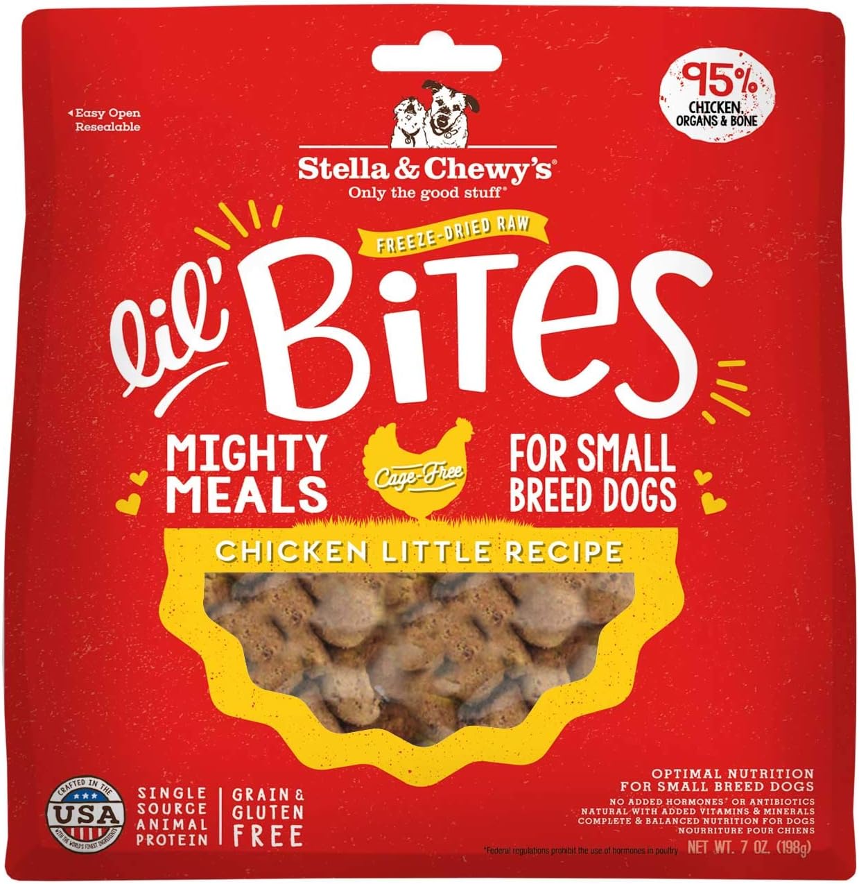 Stella & Chewy's Freeze-Dried Raw Lil' Bites Chicken Little Recipe Small Breed Dog Food, 7 oz. Bag