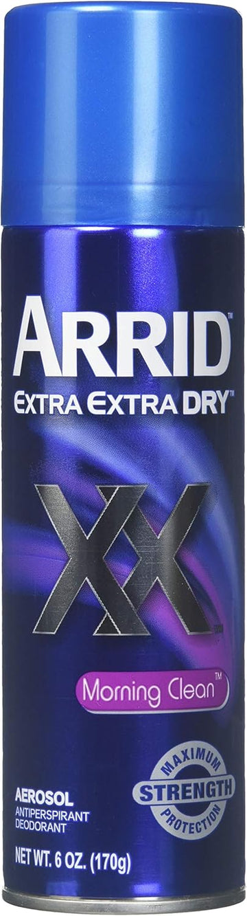 Arrid Deodorant 6Oz Aerosol Extra Extra Dry Morning Clean 3 Pack