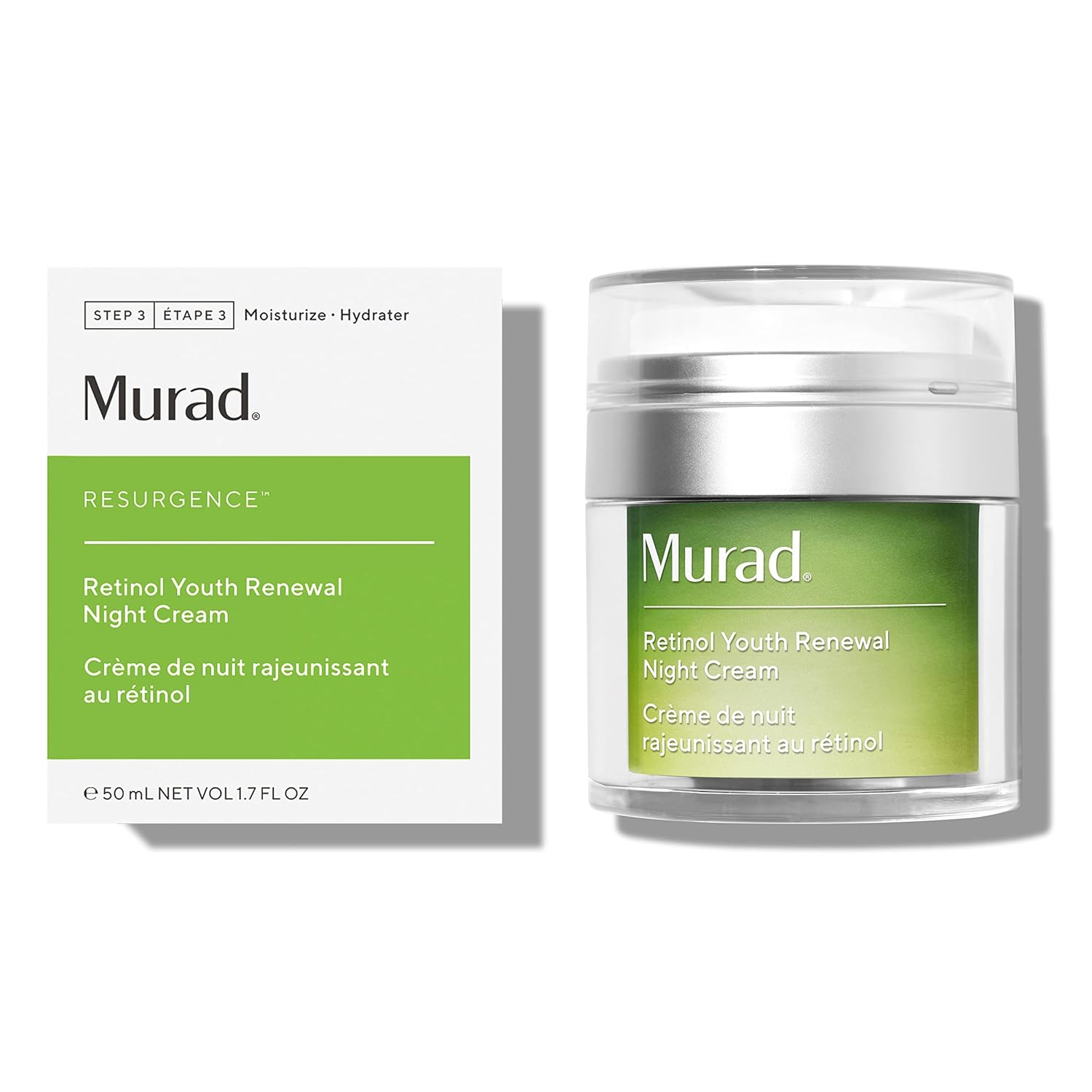 Murad Resurgence Retinol Youth Renewal Night Cream – Anti-Aging Retinol Moisturizer For Wrinkles And Fine Lines – Hydrating, Firming, And Smoothing Skincare Treatment, 1.7 Fl Oz