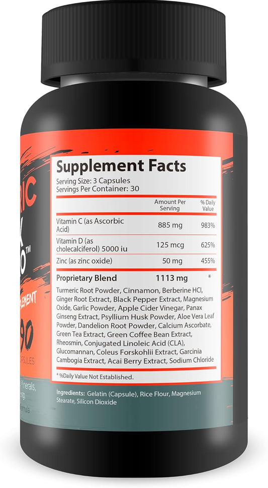 Turmeric Hack Pro - Our Best Super High Absorption Turmeric Curcumin With Black Pepper, Cinnamon, Ginger, Berberine & More! Extra Strength Turmeric And Cinnamon Hack Turmeric Trick Turmeric Supplement