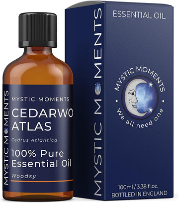 Mystic Moments | Cedarwood Atlas Essential Oil 10Ml - Pure & Natural Oil For Diffusers, Aromatherapy & Massage Blends Vegan Gmo Free