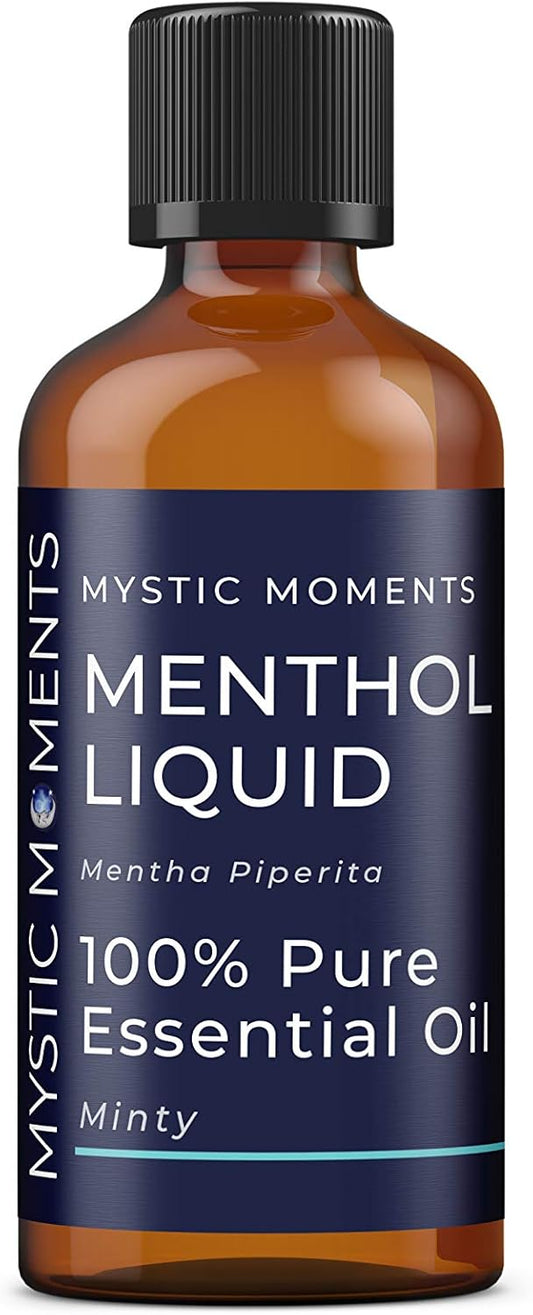 Mystic Moments | Menthol Liquid Essential Oil 100Ml - Pure & Natural Oil For Diffusers, Aromatherapy & Massage Blends Vegan Gmo Free