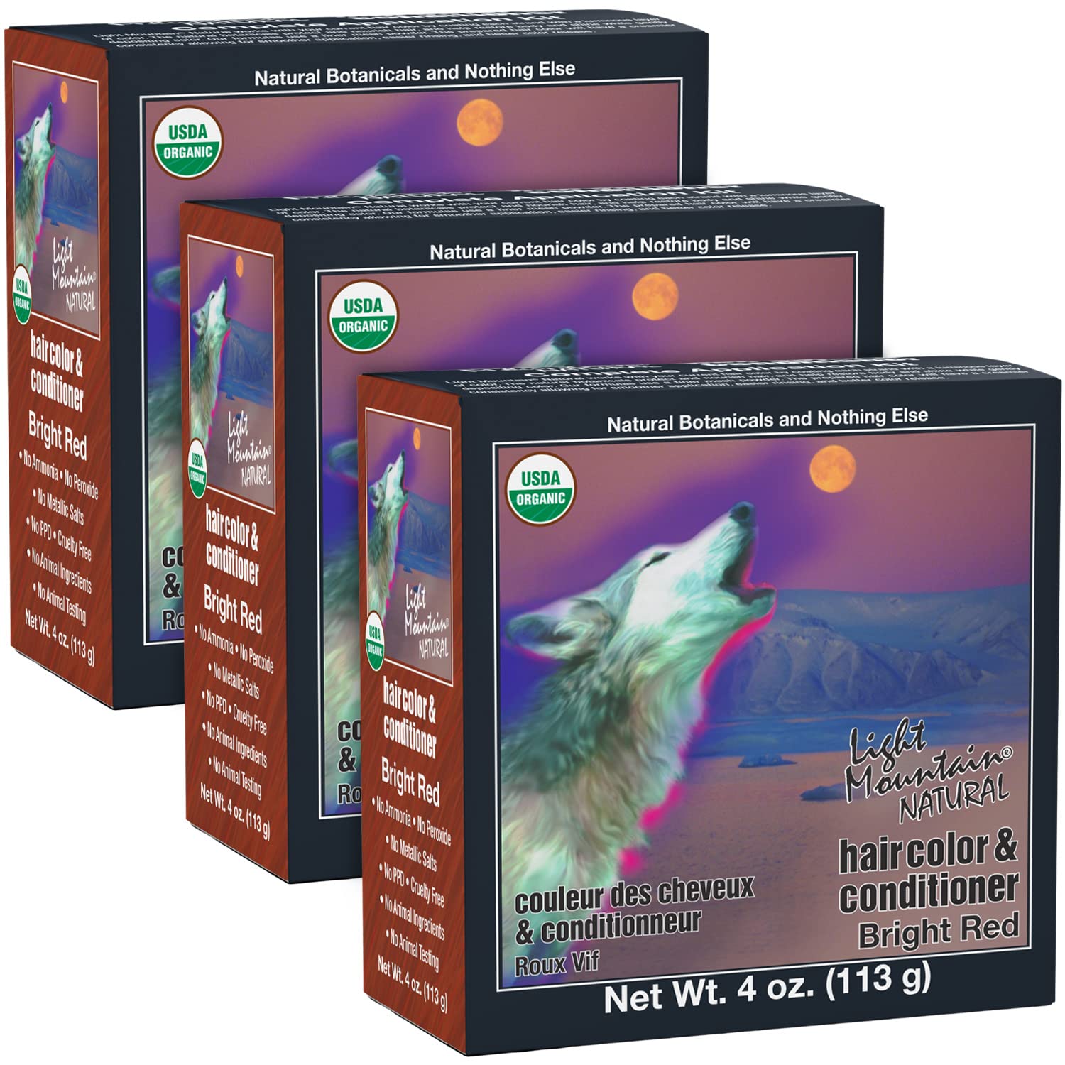 Light Mountain Henna Hair Color & Conditioner - Spicy Cinnamon Hair Dye For Men/Women, Henna Organic Leaf Powder And Botanicals, Chemical-Free Semi-Permanent Hair Color, 4 Oz