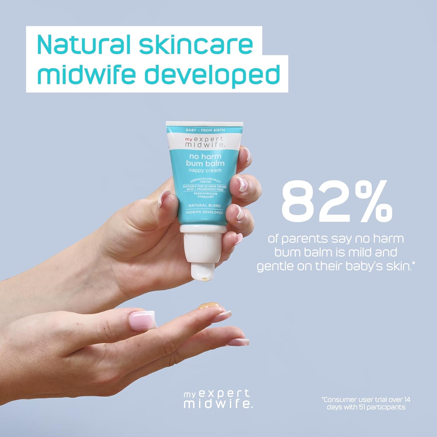 My Expert Midwife Newborn Baby Mega Mild Skin Saviours Kit | Clean Natural Ingredients | Suitable For Sensitive Skin + Fragrance Free | Set Of 3 With Baby Nappy Cream, Skin Salve, Dribble Defence