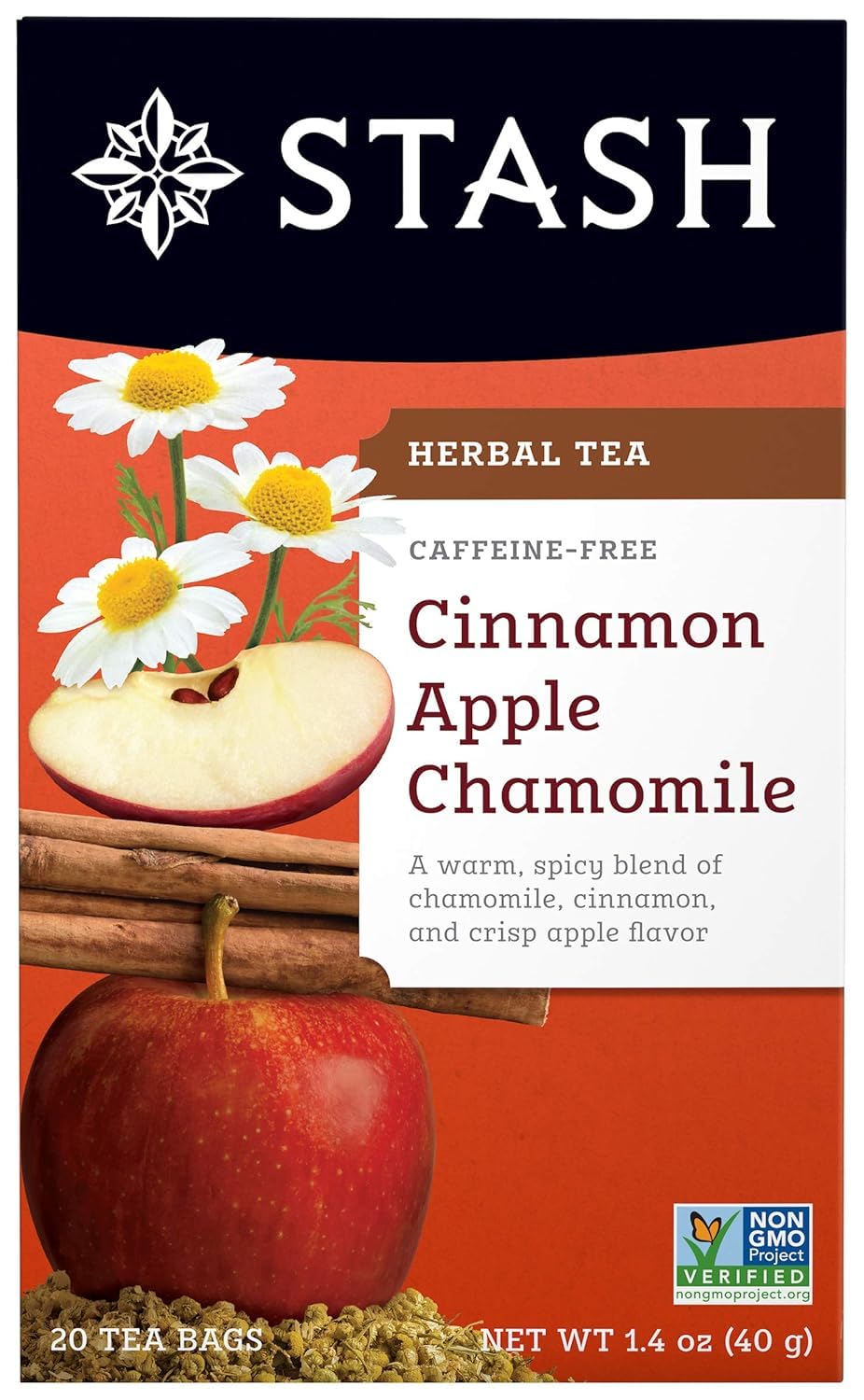 Stash Cinnamon Apple Chamomile Herbal Tea, 20 Count (Pack Of 1)