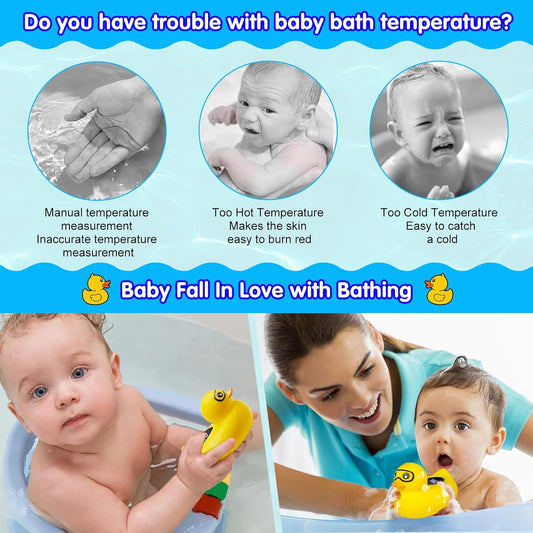 Baby Thermometer, Baby Bath Thermometer Upgrade LED Digital Bathtub Water Temperature Auto ON/Off Bathroom Safety Thermometer Yellow Duck Floating Toy for Infants, Newborn,Toddler, Kids