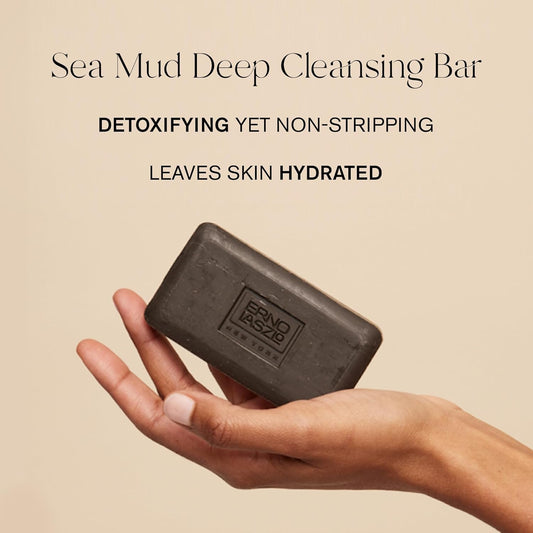 Erno Laszlo Sea Mud Deep Cleansing Face Wash Bar, Detox Charcoal Soap Bar With Dead Sea Mud, Removes Excess Oil, Unclogs Pores, Gently Exfoliates & Purifies Skin, For Oily, Blemish-Prone Skin, 1.7 Oz