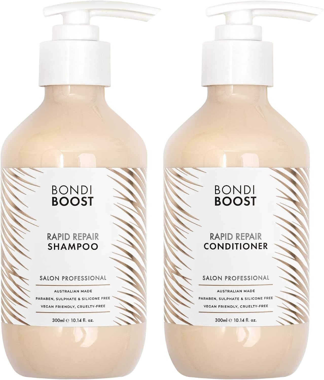 Bondiboost Rapid Repair Duo Shampoo + Conditioner Bundle [300Ml Each] - Vegan/Cruelty-Free - Australian Made