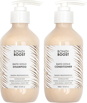 Bondiboost Rapid Repair Duo Shampoo + Conditioner Bundle [300Ml Each] - Vegan/Cruelty-Free - Australian Made