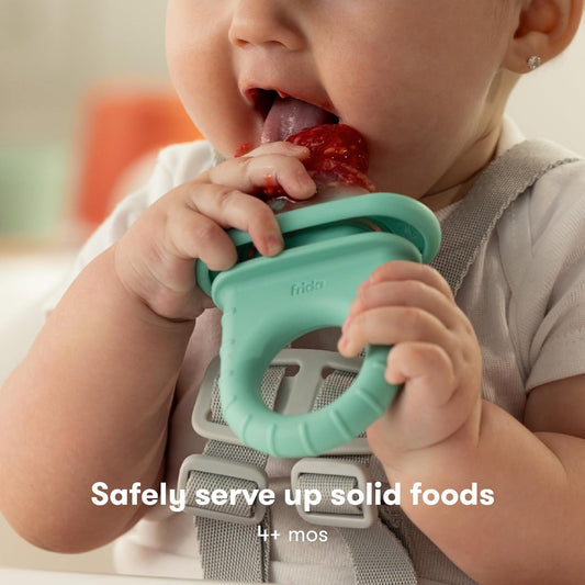 Frida Baby Push Pop Feeder | Fresh + Frozen Food Silicone Feeder for Babies, Safely Introduce New Foods, Dishwasher Safe