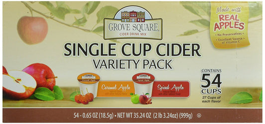 Grove Square Cider Pods, Variety Pack, Single Serve (Pack Of 54) (Packaging May Vary)