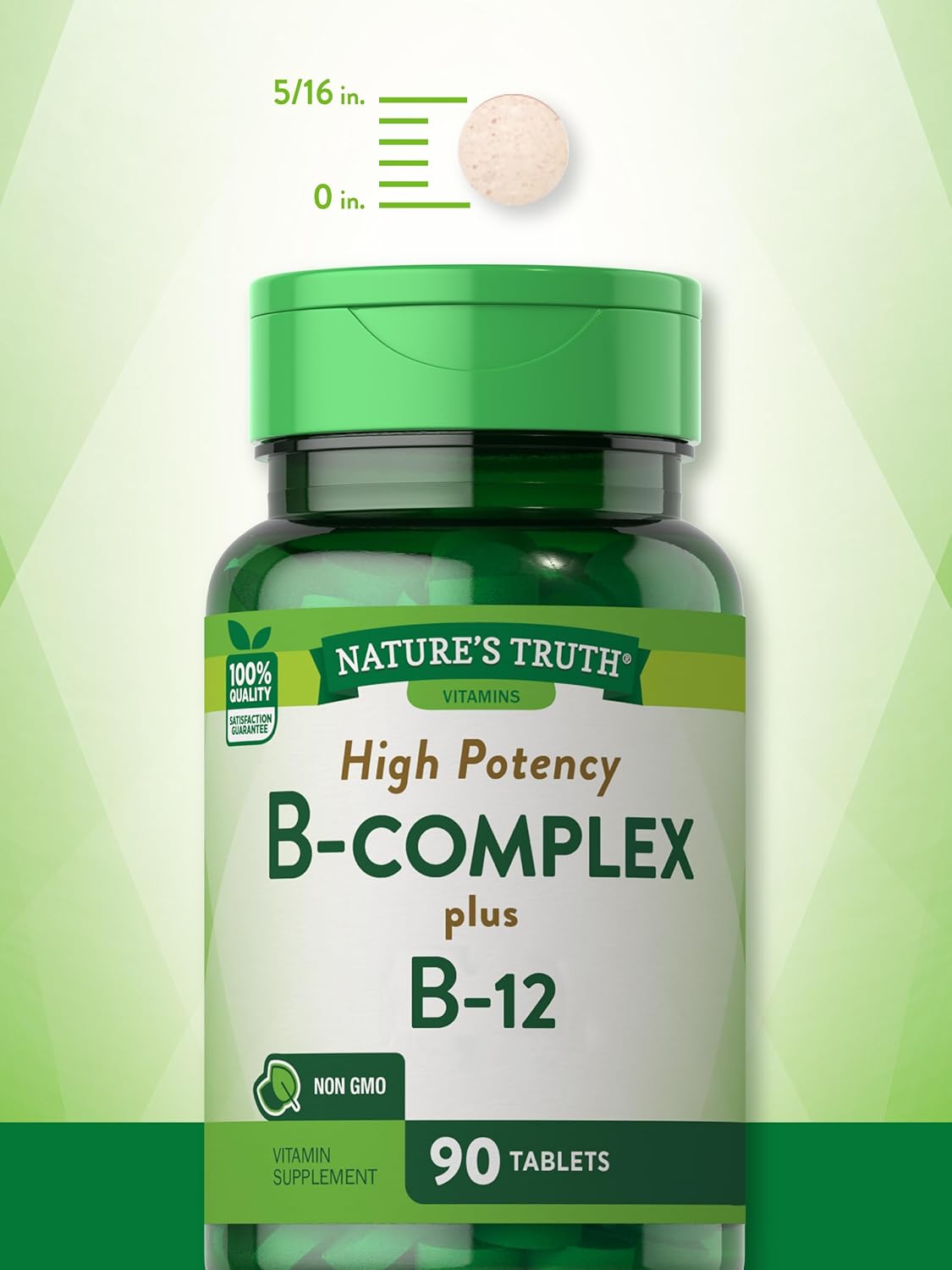Nature's Truth Vitamin B Complex | Plus B12 | 90 Tablets | Vegetarian and Non-GMO Supplement : Health & Household