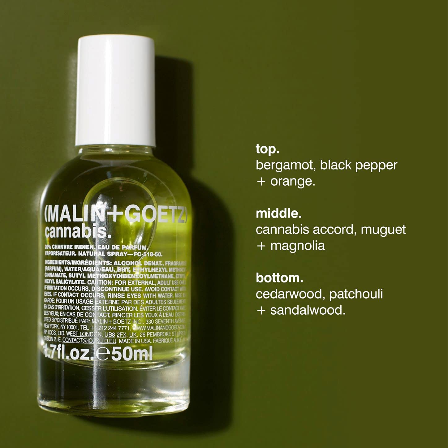 Malin + Goetz Cannabis Eau de Parfum, 1.7 Fl. Oz. – Men & Women's Perfume, Rich & Earthy Fragrance, Scented Perfume, Lingering Smoky Scent, Vegan & Cruelty Free : Beauty & Personal Care