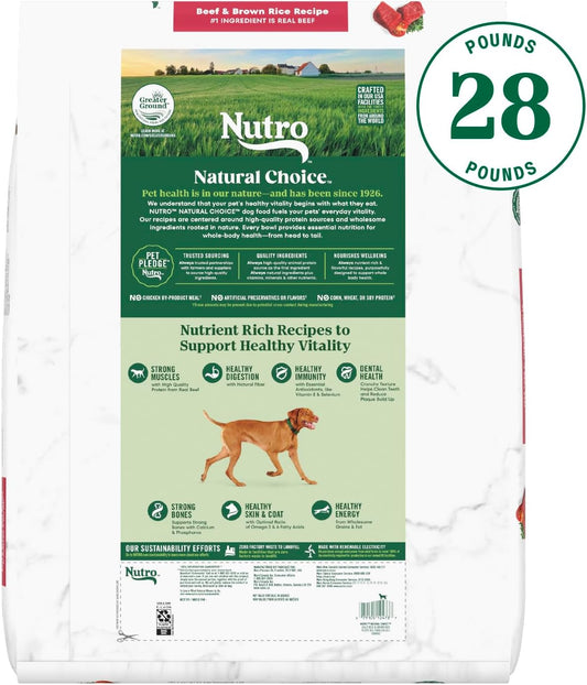 Nutro Natural Choice Adult Dry Dog Food, Beef And Brown Rice Recipe, 28 Lbs