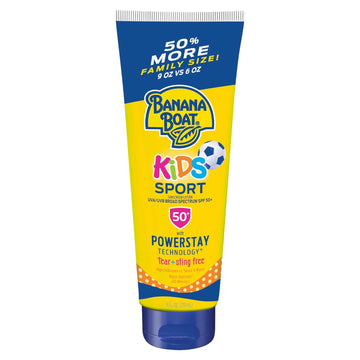 Banana Boat Kids Sport Sunscreen Lotion SPF 50, 9.5oz | Sunscreen for Kids, Childrens Sunscreen, Kids Sunblock, Lotion Sunscreen, Oxybenzone Free Sunscreen SPF 50, Family Size Sunscreen, 9.5oz