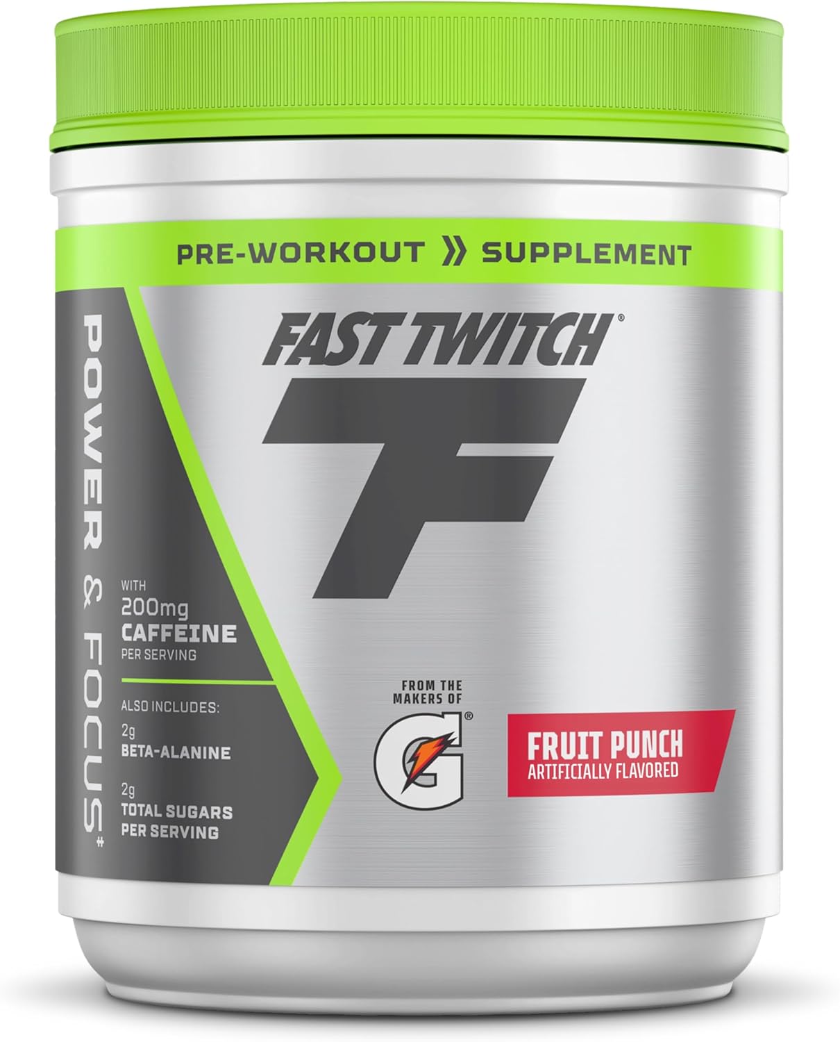 Fast Twitch, Caffeinated Pre-Workout Supplement Mix, Fruit Punch, 1.01Lb (Pack Of 1) Cannister (Packaging May Vary)