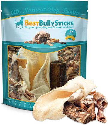 Mixed Morsels Bargain Bag - 1.5 Lb. Assorted Natural Dog Treats - Rawhide-Free Variety - Stuffed Shin Bone, Small Femur, Broken Snap Sticks, Gullet Mix, Cow Ear, Rib Bone