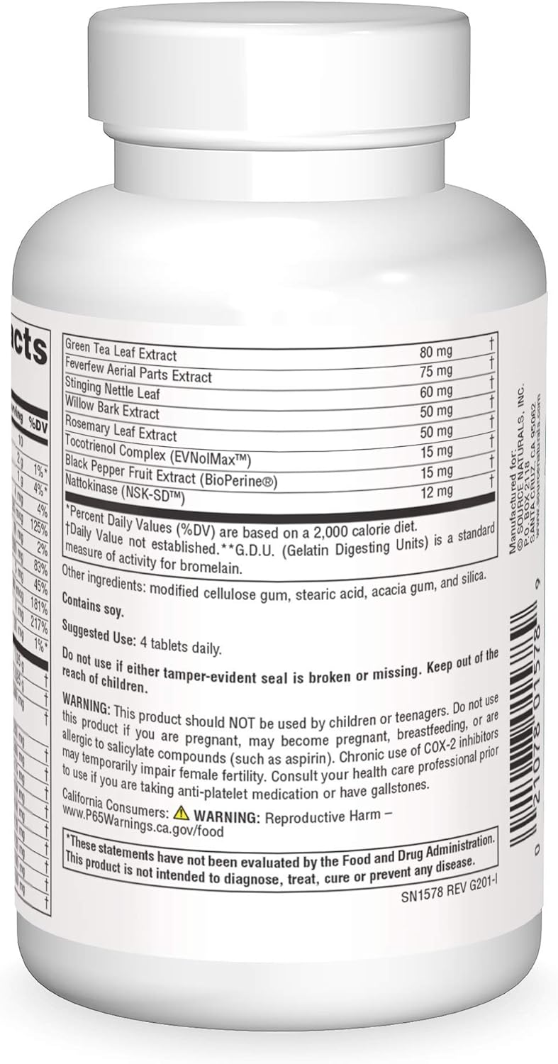 Source Naturals Inama-Rest Healthy Inammation Response - Herbal & Mineral Blend with Turmeric, Boswellia, Ginger, Quercetin - Maximum Stress Relief & Relaxation - 60 Tablets