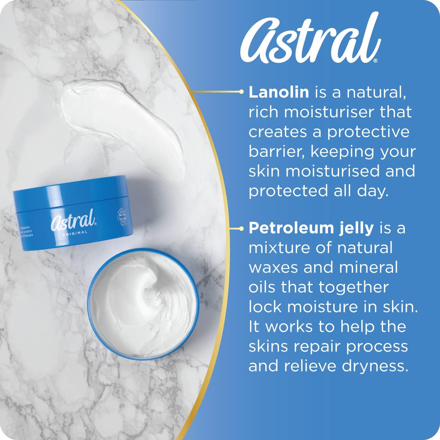ASTRAl Face & Body Intensive Moisturiser Cream, with glycerin and petrolatum, 500ml : Amazon.co.uk: Beauty