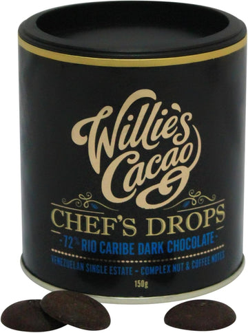 Willie'S Cacao - Couverture Chocolate - Chef'S Drops Sambirano 55% Dark Chocolate - 150G - Juicy, Fruity Notes - For Cooking & Baking - Vegan