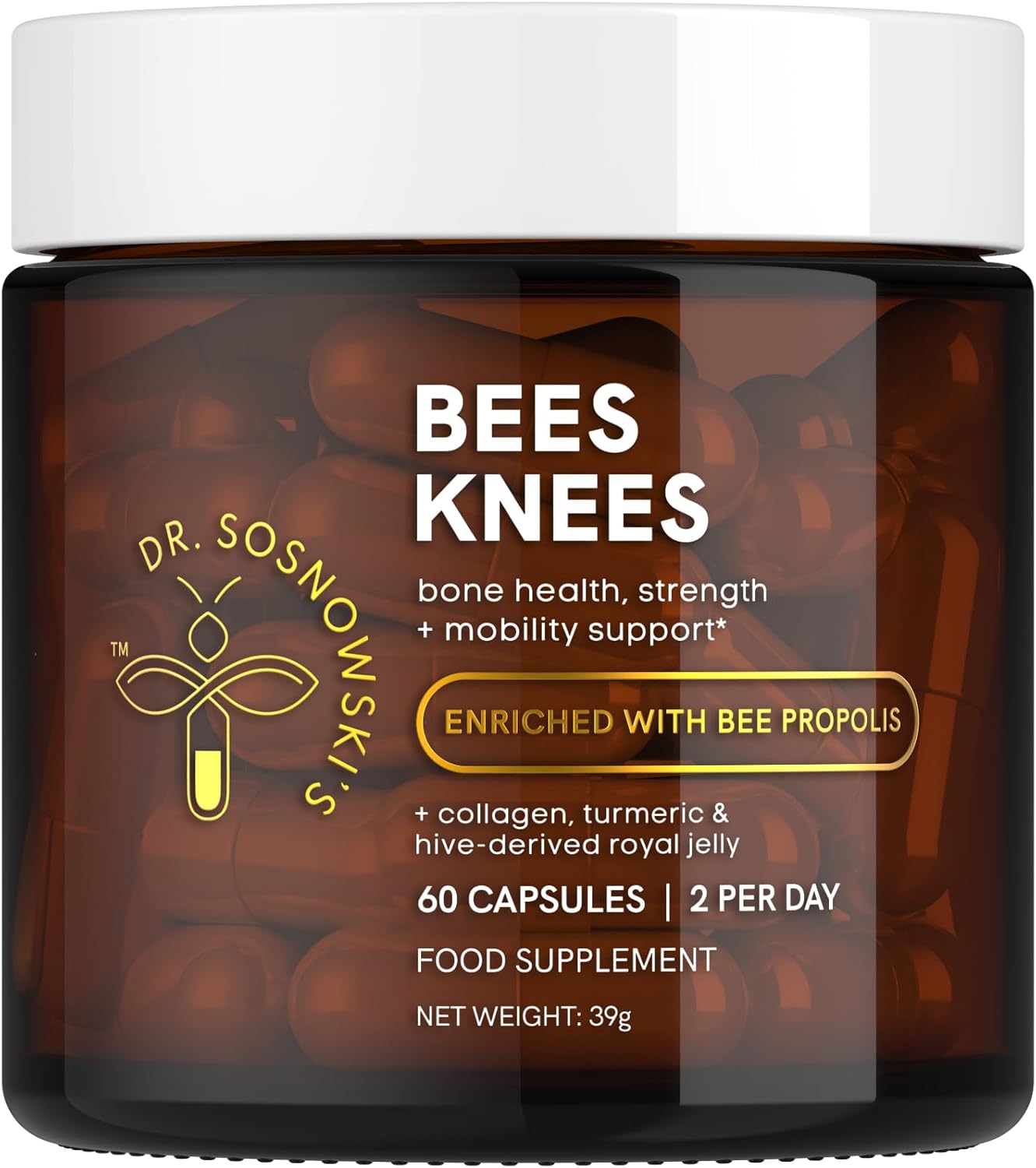 Dr Sosnowski'S Bees Knees Bone Health Supplements | Ultimate Health & Support Formula With Inflammation Relief, Vegetable Capsules, 60Ct