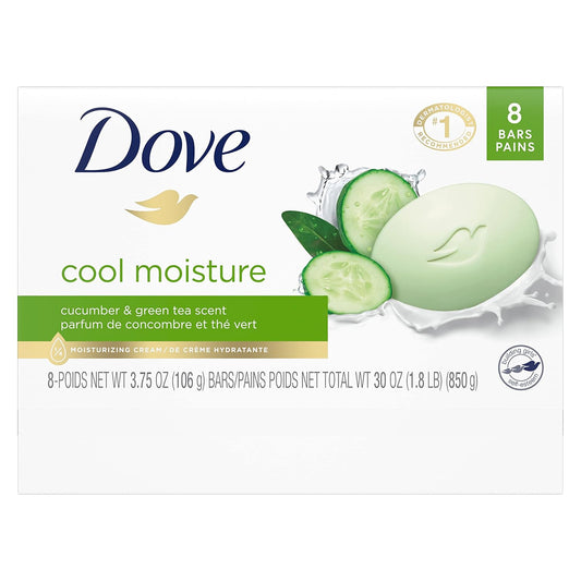 Dove Skin Care Beauty Bar Cucumber And Green Tea 8 Bars For Softer Skin More Moisturizing Than Bar Soap 3.75 Oz