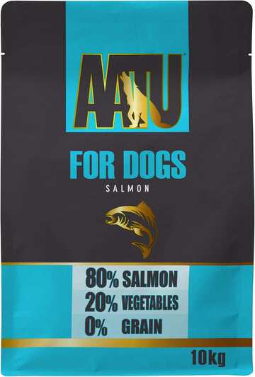 AATU 80/20 Complete Dry Dog Food, Salmon 10kg - Dry Food Alternaitve to Raw Feeding, High Protein. No Nasties, No Fillers?AF10