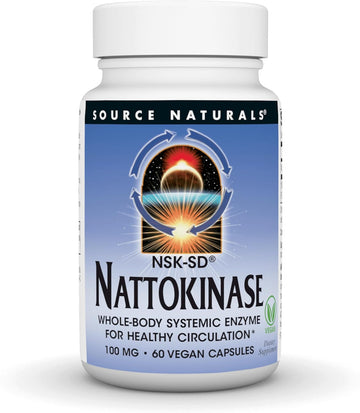 Source Naturals Nsk-Sd Nattokinase, Systemic Enzyme For Healthy Circulation* 100Mg - 60 Vegan Capsules