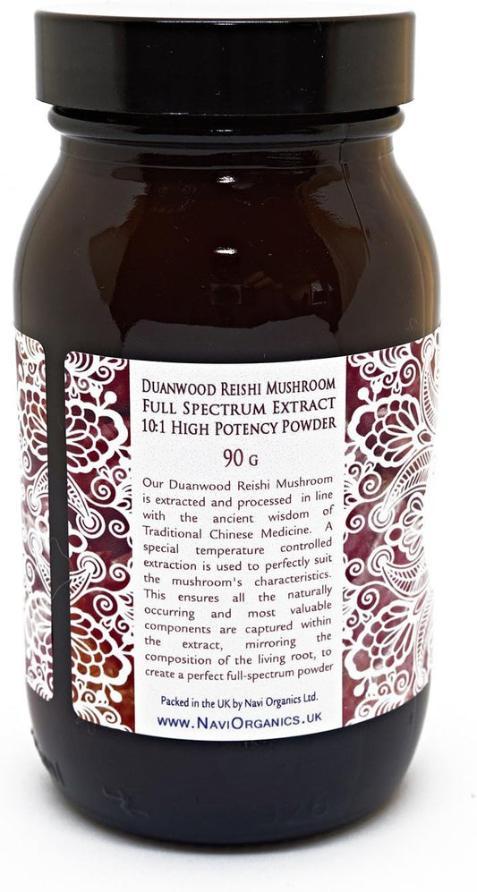 Full Spectrum Duanwood Reishi Mushroom (Dual Extraction) Extract Powder - Wild Cultivated (90G)